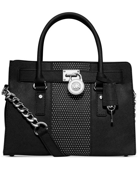 michael michael kors microstud hamilton center stripe satchel|MICHAEL Michael Kors Hamilton Center Stripe East West Satchel.